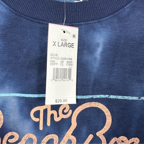 Navy Blue Tie-Dye Crew Neck Sweater - Picture 2 of 6